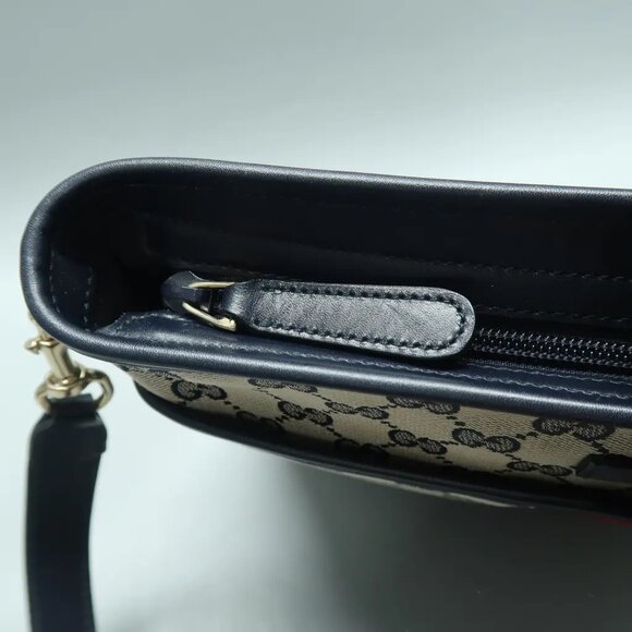 GUCCI Navy Cloth Shoulder Bag 597-021325 - Picture 8 of 12
